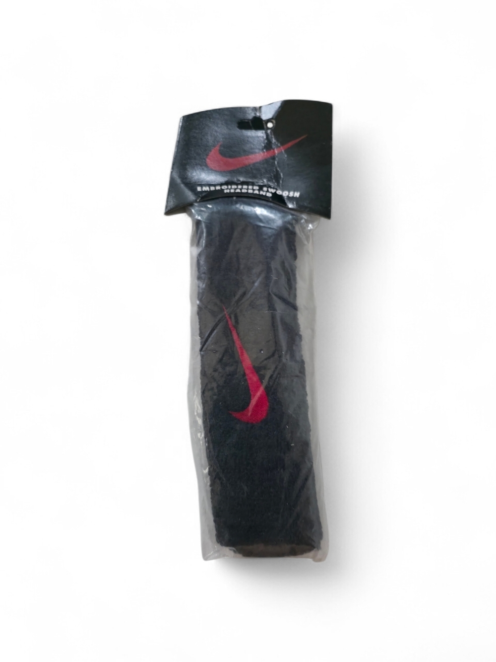 Nike Black Headband with Red Swoosh